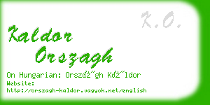 kaldor orszagh business card
